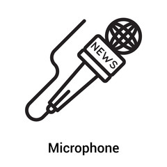 Microphone icon vector sign and symbol isolated on white background, Microphone logo concept
