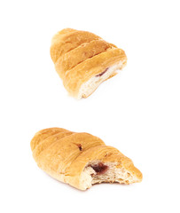 Croissant pastry bun isolated