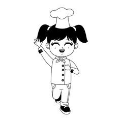 Beautiful girl chef cartoon vector illustration graphic design