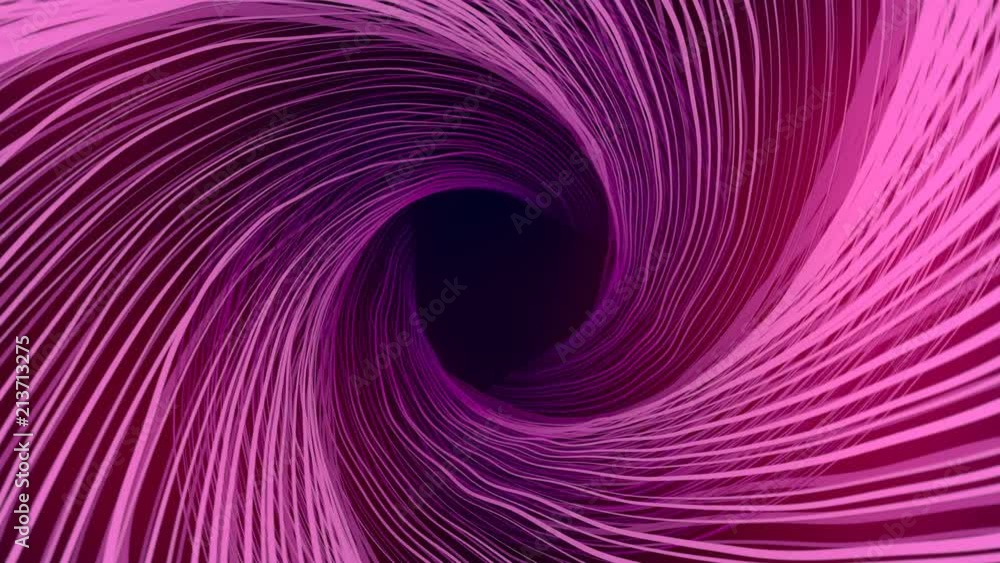 Poster Abstract particles spiral tunnel. Digital animation. 3d rendering. 4K, Ultra HD resolution.