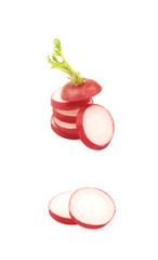 Sliced radish isolated