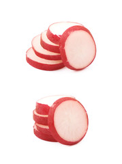Sliced radish isolated