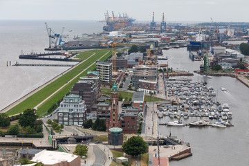 Obraz premium bremerhaven cityscape germany from above