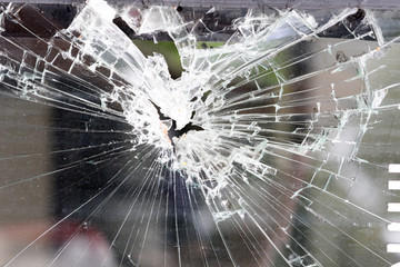 crack of glass window for background