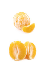 Peeled orange isolated