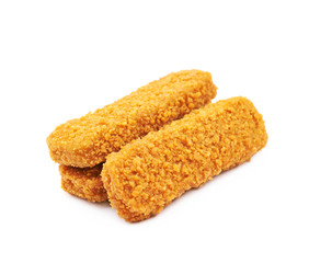 Fish stick in breadcrumbs isolated