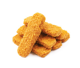 Fish stick in breadcrumbs isolated