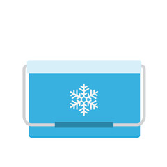 Freezer-bag in blue color. Cooler bag. Isolated vector illustration on white background.