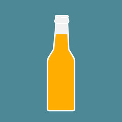 Beer bottle Icon. Mock up glass beer lemonade Clean Bottle. Symbol Template Logo. Isolated vector illustration.