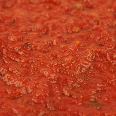 Surface coated with tomato sauce