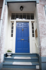 Blue Door and part of a front door, Boston, USA