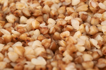 Surface coated with the cooked buckwheat