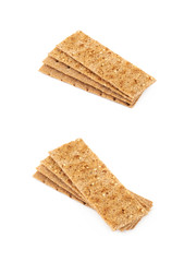 Thin rye crispy cracker isolated
