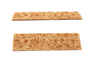 Thin rye crispy cracker isolated