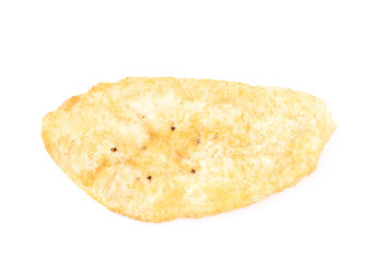 Single spiced banana chip isolated