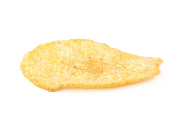 Single spiced banana chip isolated
