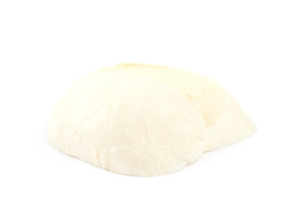 Sliced mozzarella cheese isolated