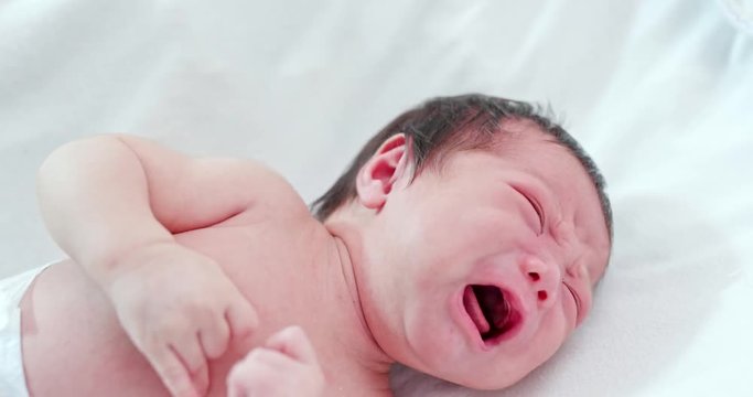 Asian New born baby crying