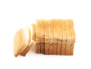 Sliced white bread isolated