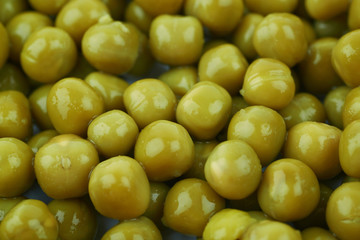 Surface covered with the green peas