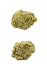 Pile of green pesto isolated
