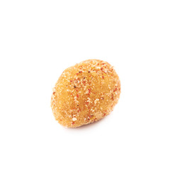 Breadcrumb coated nut isolated