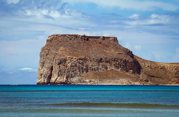Imeri Gramvousa Island near island of Crete, Greece - view from Balos beach