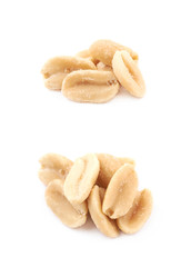 Pile of salted peanuts isolated