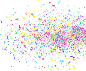 Confetti. Explosion. Texture with colored elements on white. Geometric background. Pattern for design. Print for banners, posters, flyers and textiles. Greeting cards