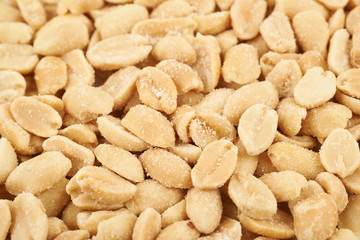 Surface coated with salted peanuts