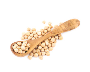 Pile of chick peas isolated