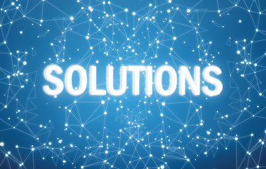 Digital solutions text on blue background