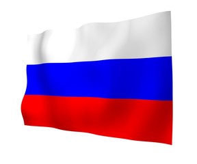 Waving flag of the Russian Federation. The National. State symbol of the Russia. 3D illustration