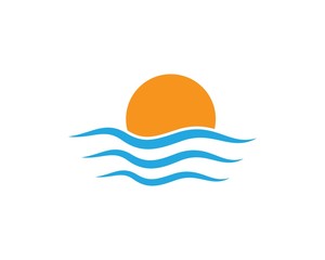 Water Wave symbol and icon Logo Template