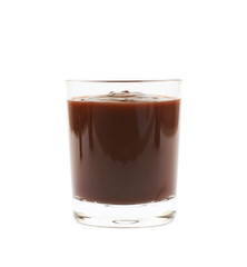 Glass shot of barbecue sauce isolated
