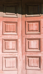 Old red-brown wooden door