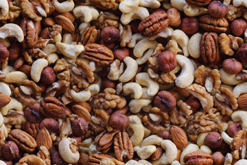 Nuts seamless pattern photo
