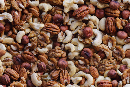 Nuts seamless pattern photo