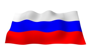 Waving flag of the Russian Federation. The National. State symbol of the Russia. 3D illustration