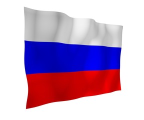 Waving flag of the Russian Federation. The National. State symbol of the Russia. 3D illustration