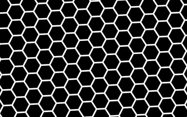 White honeycomb on a black background. Isometric geometry. 3D illustration
