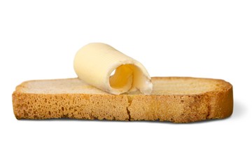 Butter Curl on a Slice of Bread