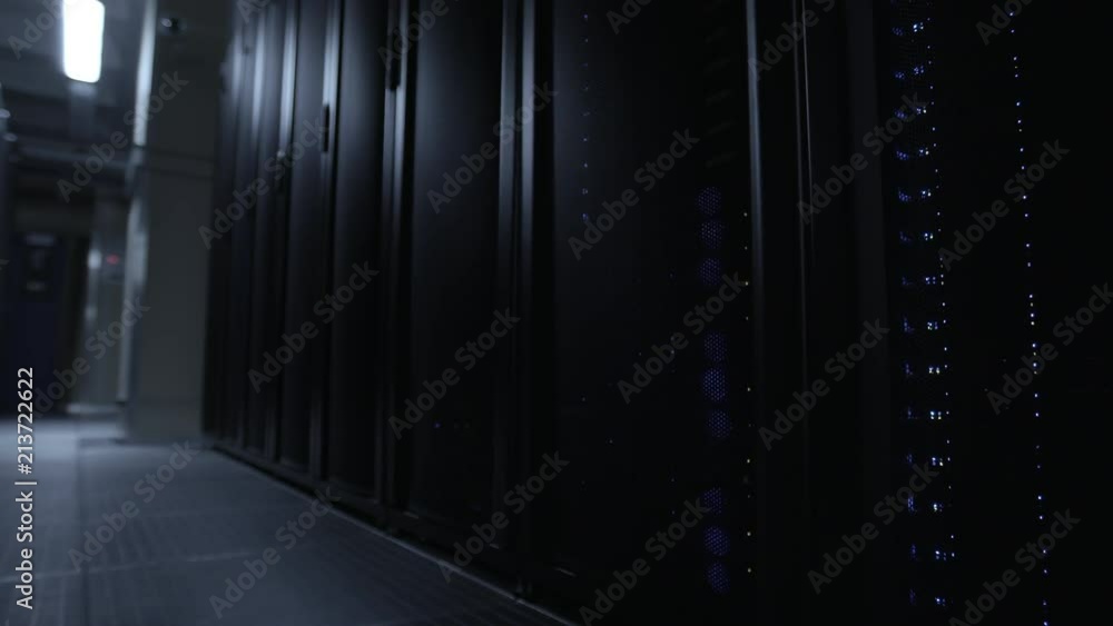 Poster the camera moves directly parallel to the server racks