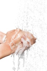 Hands Washed with Soap and Water