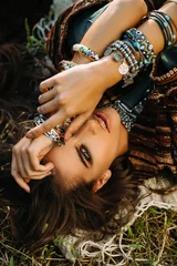 Fotobehang Gypsy aantrekkelijk bohemien meisje