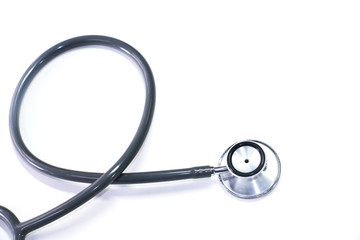 Silver stethoscope. Stethoscope check heart .Stethoscope show good health and caring concept. 
