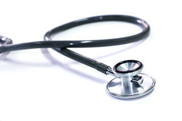 Silver stethoscope. Stethoscope check heart .Stethoscope show good health and caring concept. 