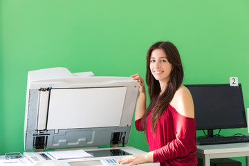 Young student at a copy center