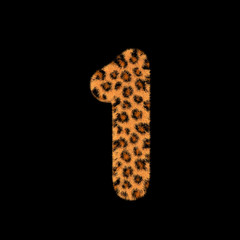 3D Rendering Creative Illustration Leopard Print Furry Number 1