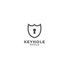Keyhole and shield graphic design template